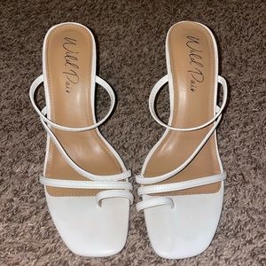 Wild Pair strappy white sandal heel